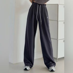 drawstring wide leg sweatpants